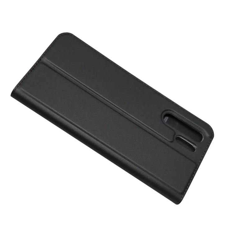 Estuche de Cuero de Soporte Automático Con Autos Con Ranura Para Tarjetas Para Huawei P30 Pro - Negro