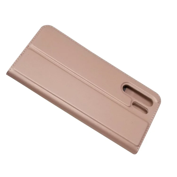 Auto-absorbed Stand Leather Casing with Card Holder for Huawei P30 Pro - Rose Gold