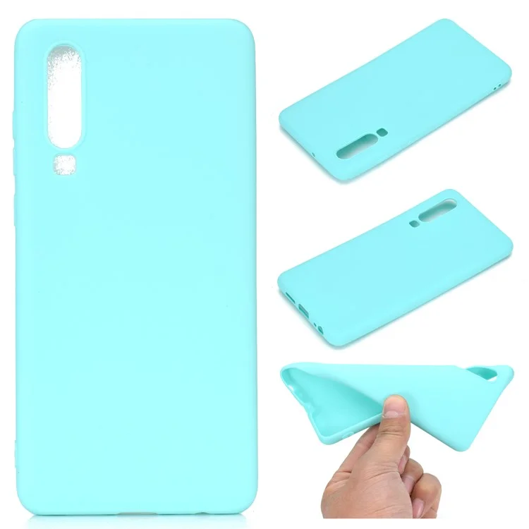 Solid Color Matte TPU Protection Cover for Huawei P30 - Cyan