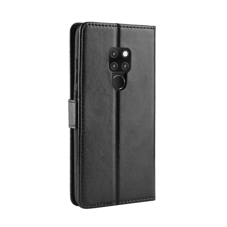 Crazy Horse Wallet Stand Leather Phone Case for Huawei Mate 20 X - Black