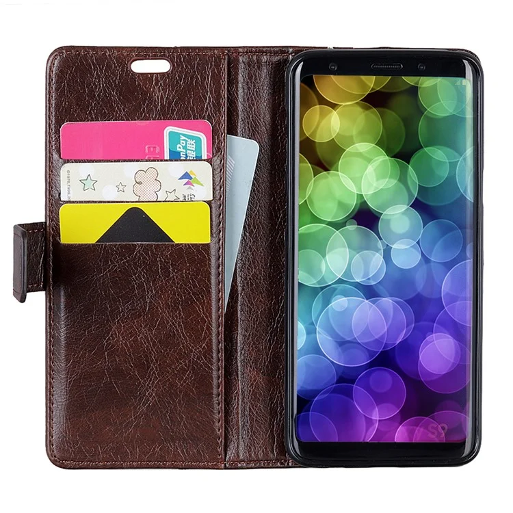 Nappa Texture Wallet Leather Phone Casing Cover for Huawei P30 Lite/nova 4e/P30 Lite New Edition - Coffee