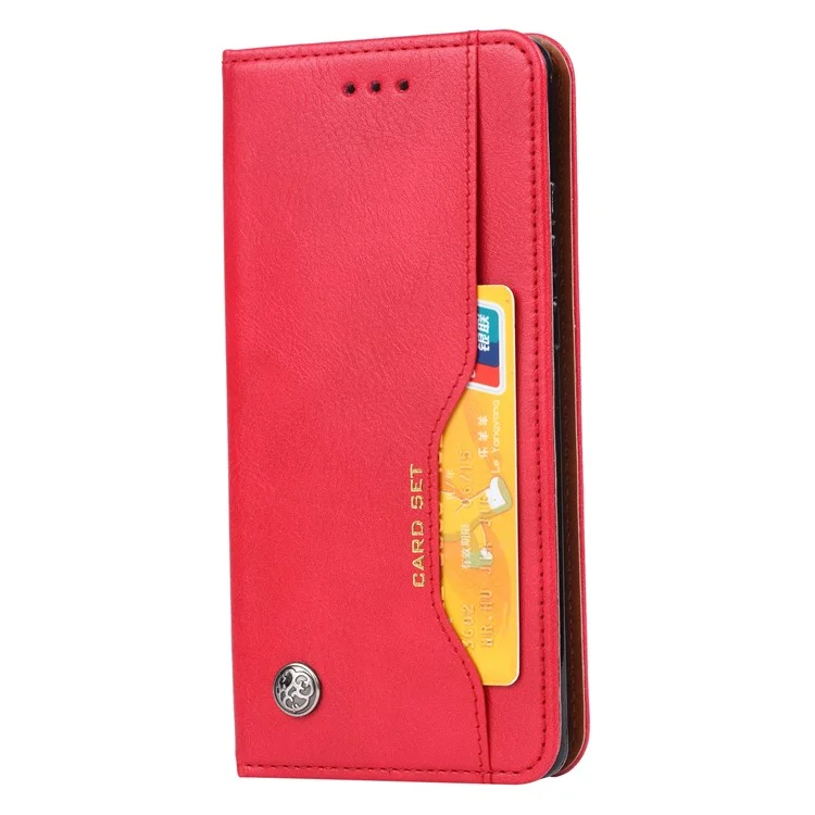 Capa Protetora De Suporte Automático De Couro Pu De Couro Para Huawei P30 Pro - Vermelho