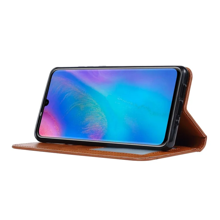 Boîtier De Protection Du Portefeuille Automatique En Cuir PU Pour Huawei P30 Pro - Marron