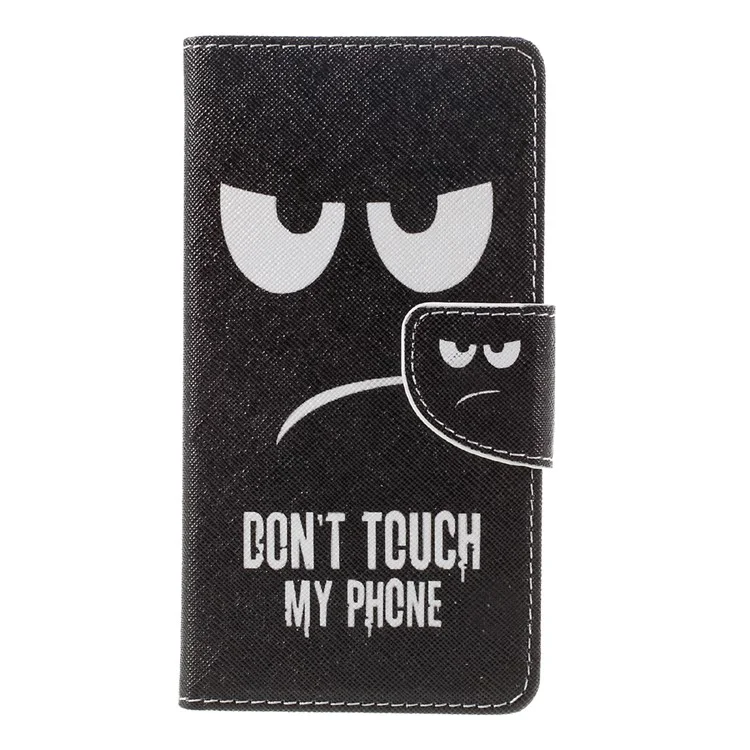Patterned Leather Flip Case for Huawei P9 Lite - Do Not Touch My Phone