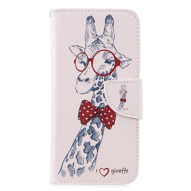Pattern Printing Wallet Stand Leather Cover for Huawei P30 Lite/nova 4e/P30 Lite New Edition - Giraffe