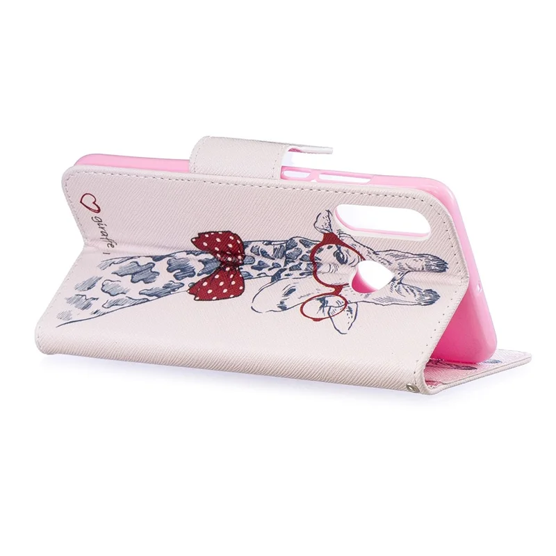 Pattern Printing Wallet Stand Leather Cover for Huawei P30 Lite/nova 4e/P30 Lite New Edition - Giraffe