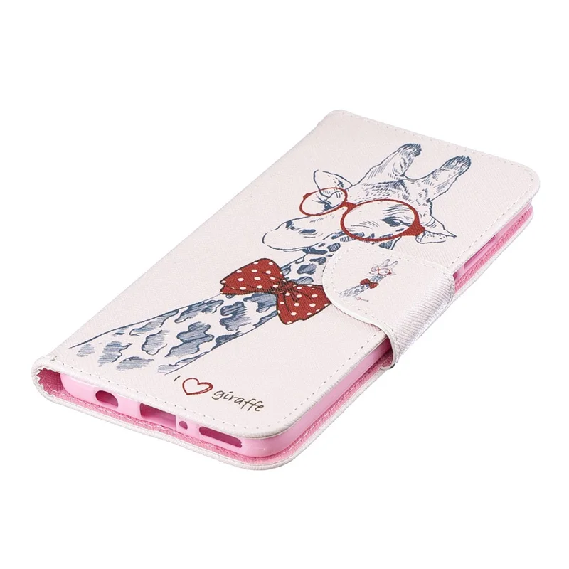 Pattern Printing Wallet Stand Leather Cover for Huawei P30 Lite/nova 4e/P30 Lite New Edition - Giraffe