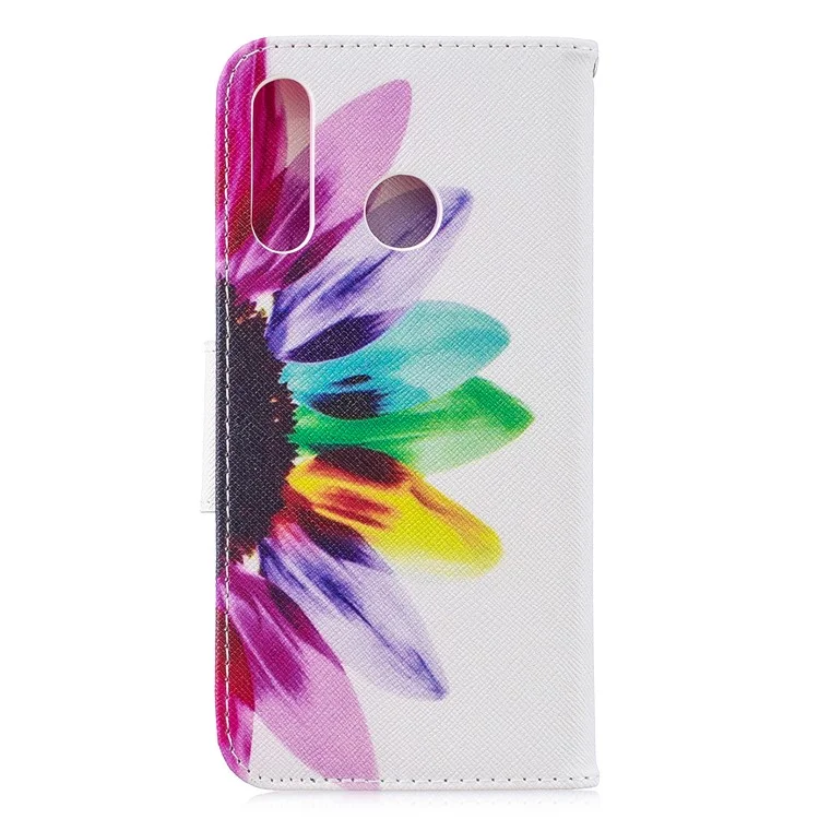 Carcasa Móvil de Cuero de Billetera Estampada Para Huawei P30 Lite/nova 4e/P30 Lite Nueva Edición - Pétalos Coloridos