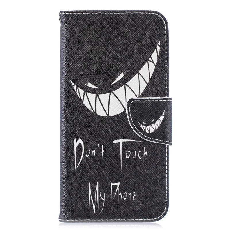 Patterned PU Leather Shell Case with Wallet Stand for Huawei P30 Lite/nova 4e/P30 Lite New Edition - Don't Touch My Phone