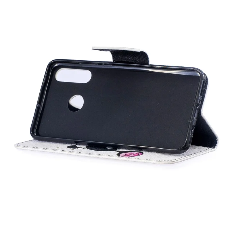 For Huawei P30 Lite Pattern Printing Leather Wallet Phone Shell - Cute Panda
