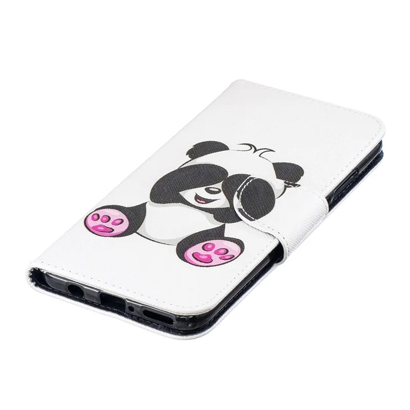 For Huawei P30 Lite Pattern Printing Leather Wallet Phone Shell - Cute Panda