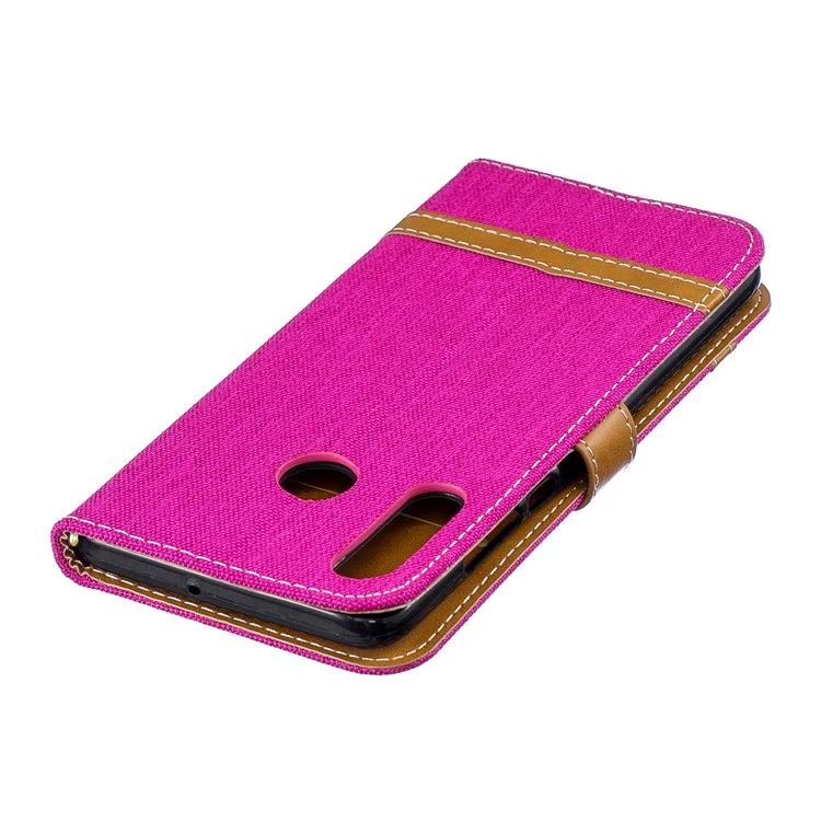 Assorted Color Jeans Cloth Leather Protection Case for Huawei P30 Lite/nova 4e/P30 Lite New Edition - Rose