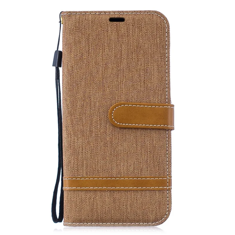 Assorted Color Jeans Cloth Leather Phone Cover for Huawei P30 Lite/nova 4e/P30 Lite New Edition - Khaki