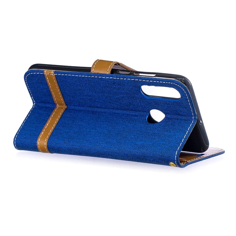 Assorted Color Jeans Cloth Leather Mobile Shell for Huawei P30 Lite/nova 4e/P30 Lite New Edition - Baby Blue