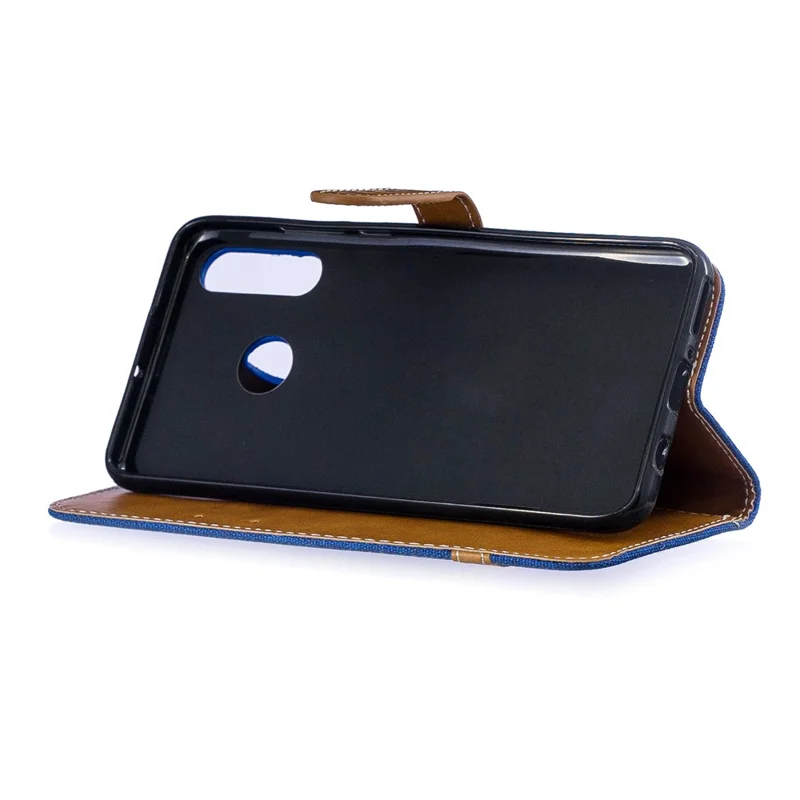 Assorted Color Jeans Cloth Leather Mobile Shell for Huawei P30 Lite/nova 4e/P30 Lite New Edition - Baby Blue