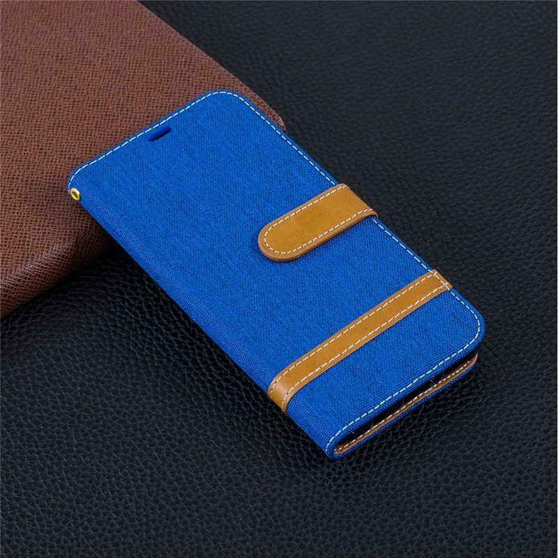 Assorted Color Jeans Cloth Leather Mobile Shell for Huawei P30 Lite/nova 4e/P30 Lite New Edition - Baby Blue