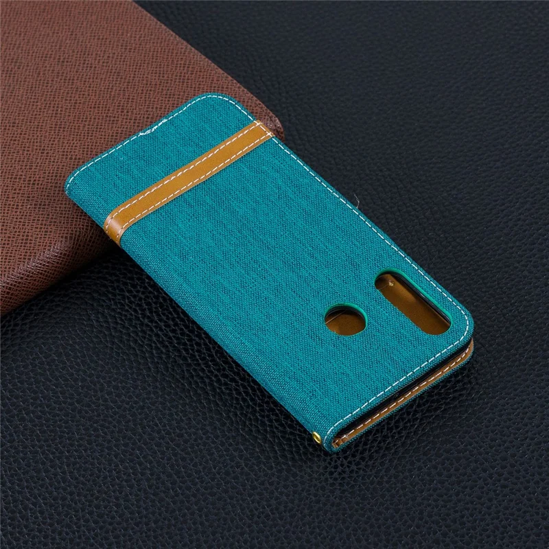 Assorted Color Jeans Cloth PU Leather Protector Cover for Huawei P30 Lite/nova 4e/P30 Lite New Edition - Green