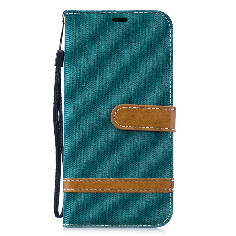 Assorted Color Jeans Cloth PU Leather Protector Cover for Huawei P30 Lite/nova 4e/P30 Lite New Edition - Green