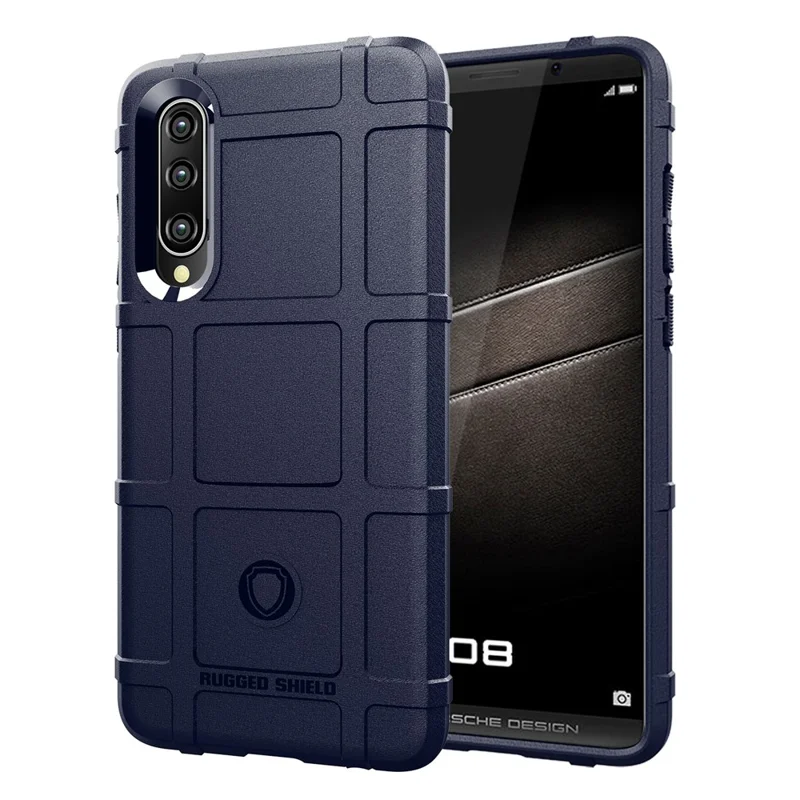 Anti-shock Square Grid Texture TPU Protection Case for Huawei P30 - Blue