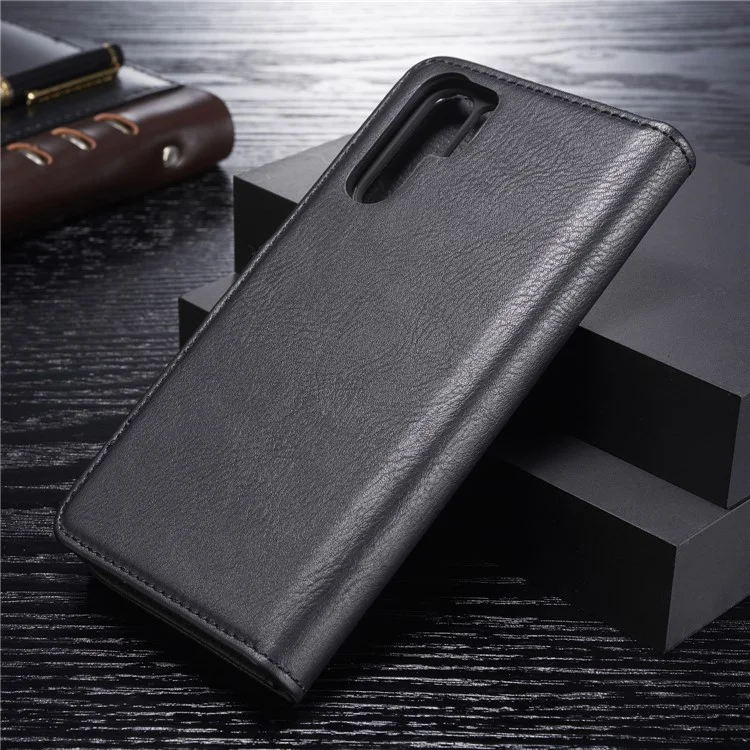 DG.MING Für Huawei P30 Pro Abnehmbare 2-in-1 Anti-Kratzer Split Leder Brieftasche Schale + PC Rückseiten Handyhülle - Schwarz
