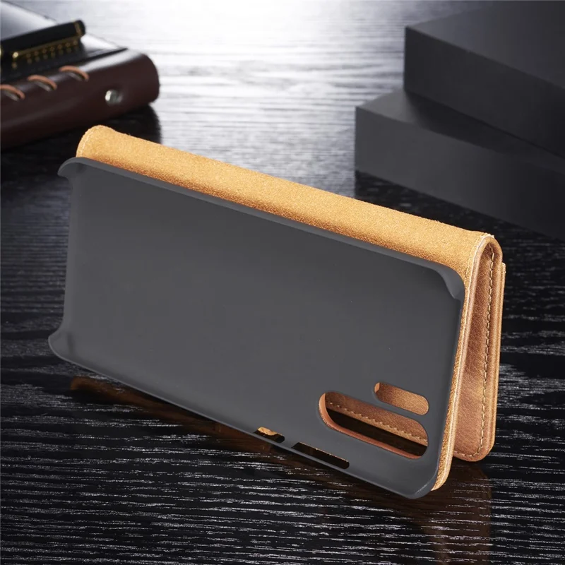 DG.MING For Huawei P30 Pro Detachable 2-in-1 Anti-scratch Split Leather Wallet Shell + PC Back Phone Case - Brown