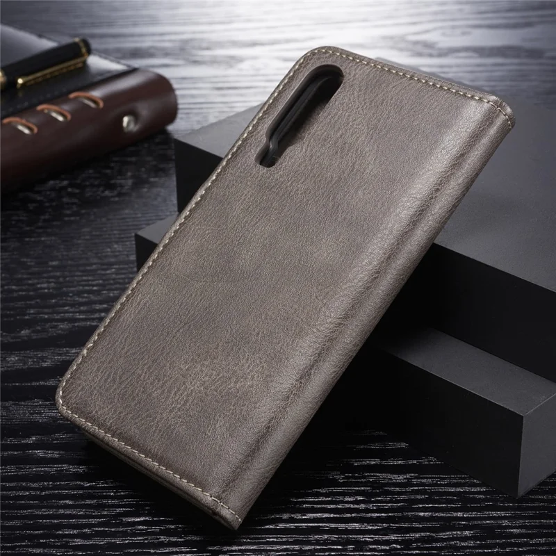 DG.MING For Huawei P30 Wallet Phone Case Detachable 2 in 1 Leather Shell Shockproof Flip Protective Cover - Grey