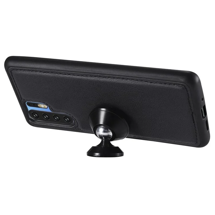 Magnetic KT Leather Series-3 Stand de Cuero de Billetera 2 en 1 Desmontable Para Huawei P30 Pro - Negro