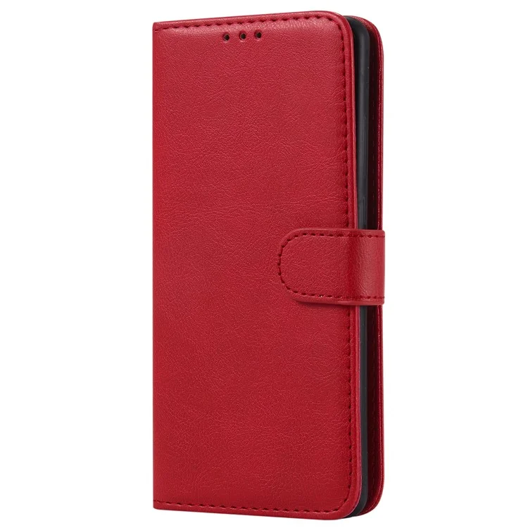 Magnetic KT Leather Series-3 Tapa de Soporte de Cuero 2 en 1 de Billetera Desmontable Para Huawei P30 Pro - Rojo