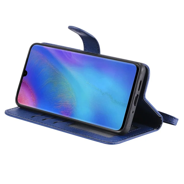 Magnetic KT Leather Series-3 Retraqueable 2 en 1 Carcasa de Cuero de Cuero Para Huawei P30 Pro - Azul