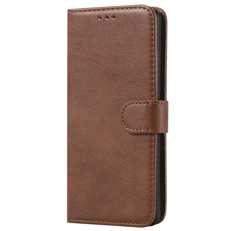 Magnetic KT Leather Series-3 Stand de Cuero de Billetera 2 en 1 Desmontable Para Huawei P30 Pro - Marrón