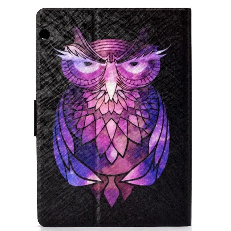 Patterned PU Leather Tablet Shell [Card Holder Stand] for Huawei MediaPad T3 10 - Owl