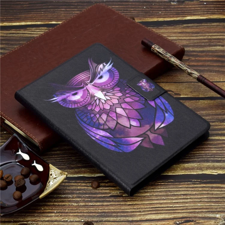 Patterned PU Leather Tablet Shell [Card Holder Stand] for Huawei MediaPad T3 10 - Owl