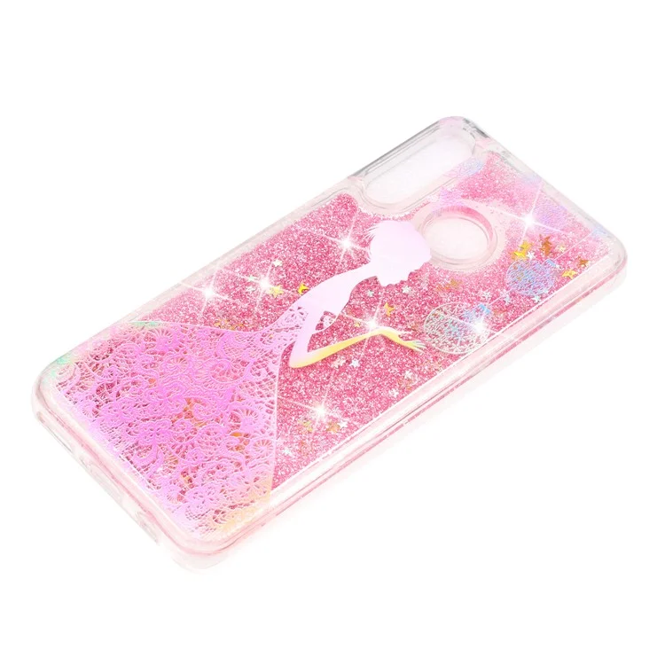 Embossed Pattern Glitter Powder Quicksand TPU Phone Shell for Huawei P30 Lite - Pretty Girl