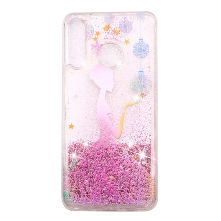 Embossed Pattern Glitter Powder Quicksand TPU Phone Shell for Huawei P30 Lite - Pretty Girl