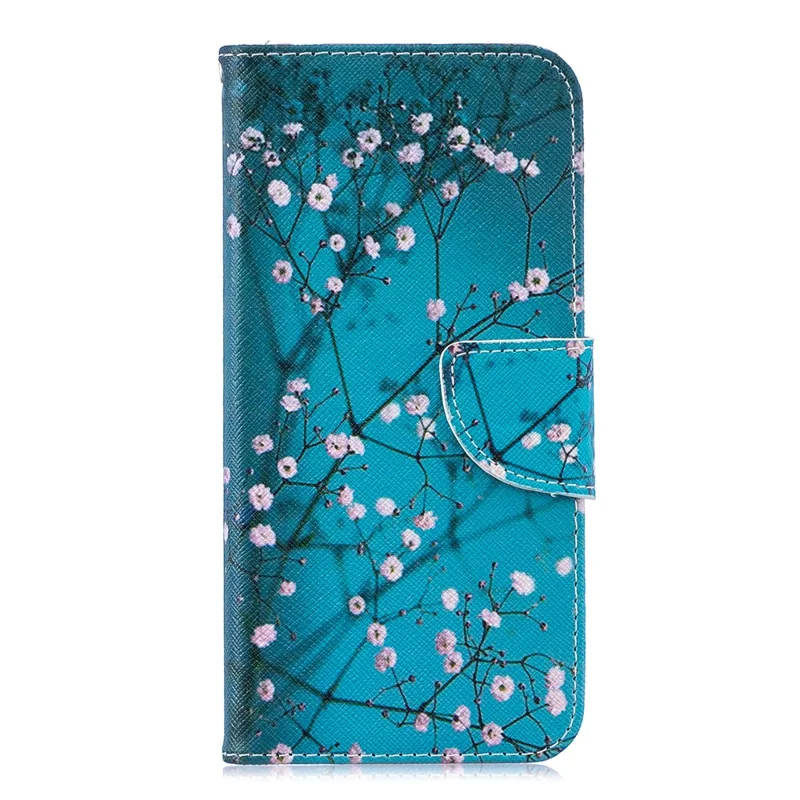 Pattern Printing PU Leather Flip Cover for Huawei Honor 8A - Tree with Flowers