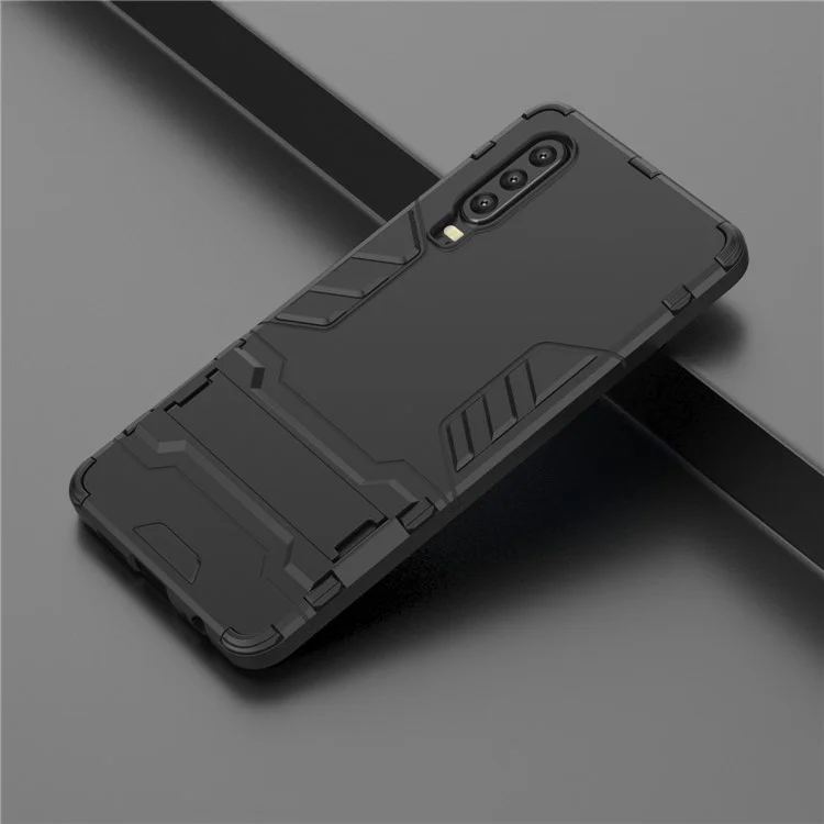 Caixa Híbrida de Plástico + TPU Com Kickstand Para Huawei P30 - Preto