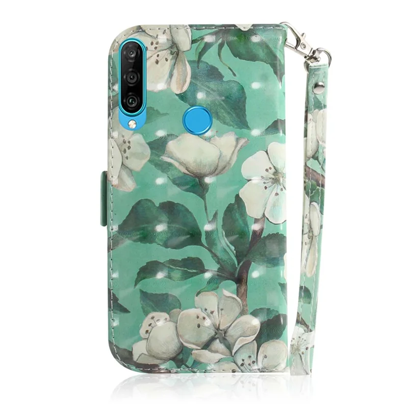 Pattern Printing Light Spot Decor Leather Wallet Case for Huawei P30 Lite New Edition/P30 Lite/nova 4e - Beautiful Flowers