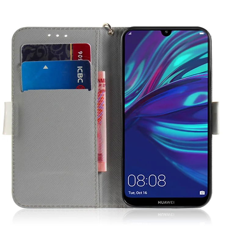 Печать с Образцом Светового Декора Кожа Кожа Для Huawei P30 Lite New Edition/P30 Lite/nova 4e - Собака