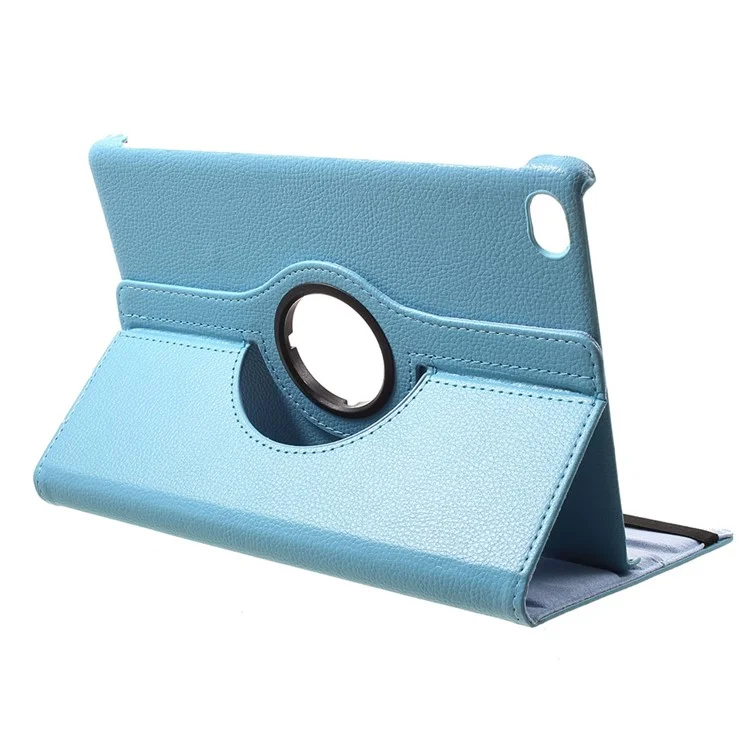 Funda De Cuero De Soporte Rotativo De 360 ​​grados De Litchi Para Huawei MediaPad M5 Lite 10 - Bebe Azul