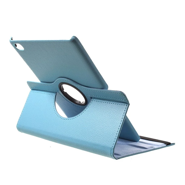 Litchi Texture 360 Degree Rotary Stand Leather Case for Huawei Mediapad M5 Lite 10 - Baby Blue
