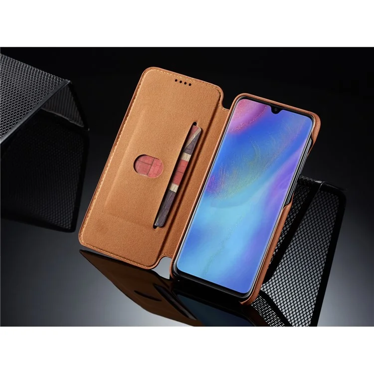 Lc. Imeeke Retro Style Ceather Card Case Для Huawei P30 Lite - Коричневый