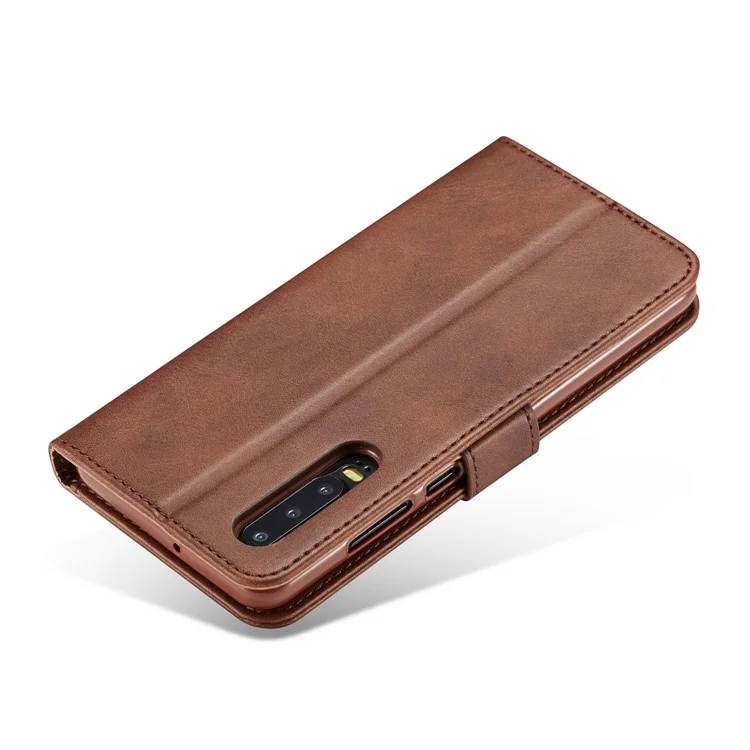 LC.IMEEKE Leather Wallet Stand Case for Huawei P30 - Coffee