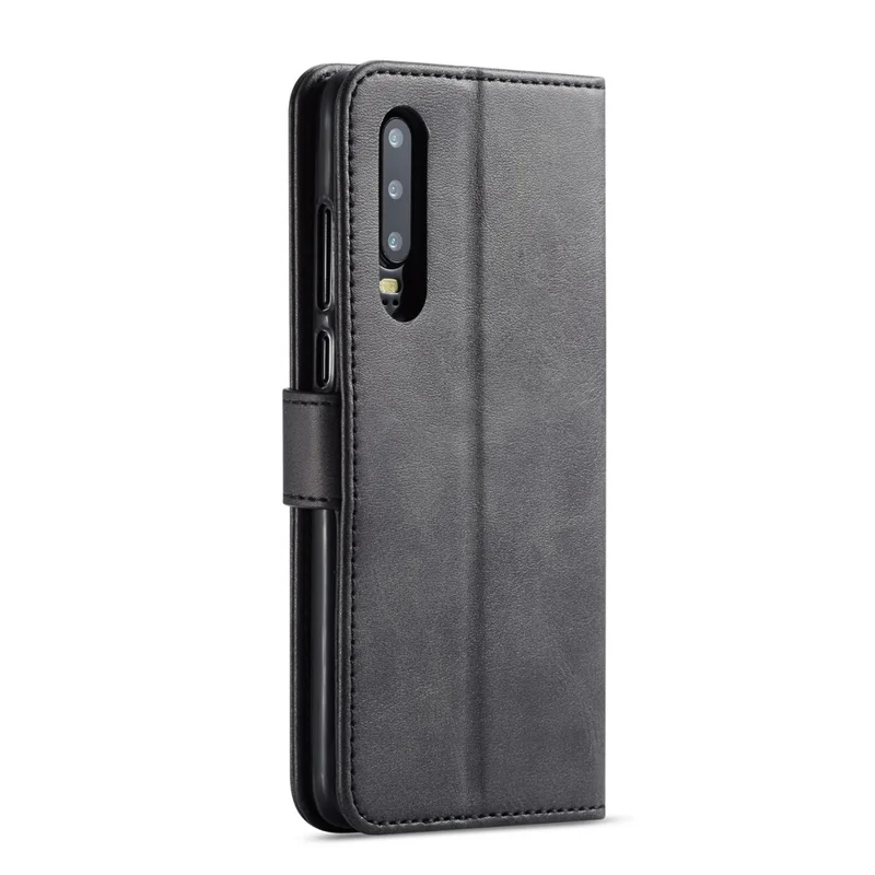 LC.IMEEKE Leather Wallet Stand Case for Huawei P30 - Black