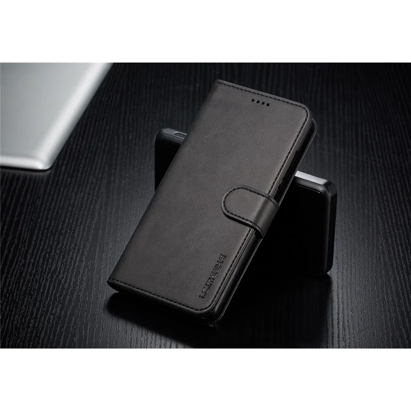 LC.IMEEKE Leather Wallet Stand Case for Huawei P30 - Black