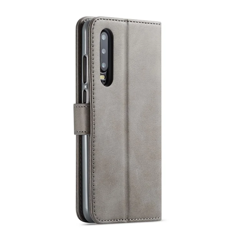Lc. Étui de Support de Portefeuille en Cuir Imeeke Pour Huawei P30 - Gris