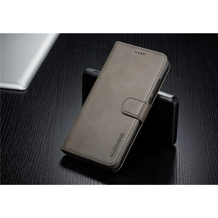 Lc. Étui de Support de Portefeuille en Cuir Imeeke Pour Huawei P30 - Gris