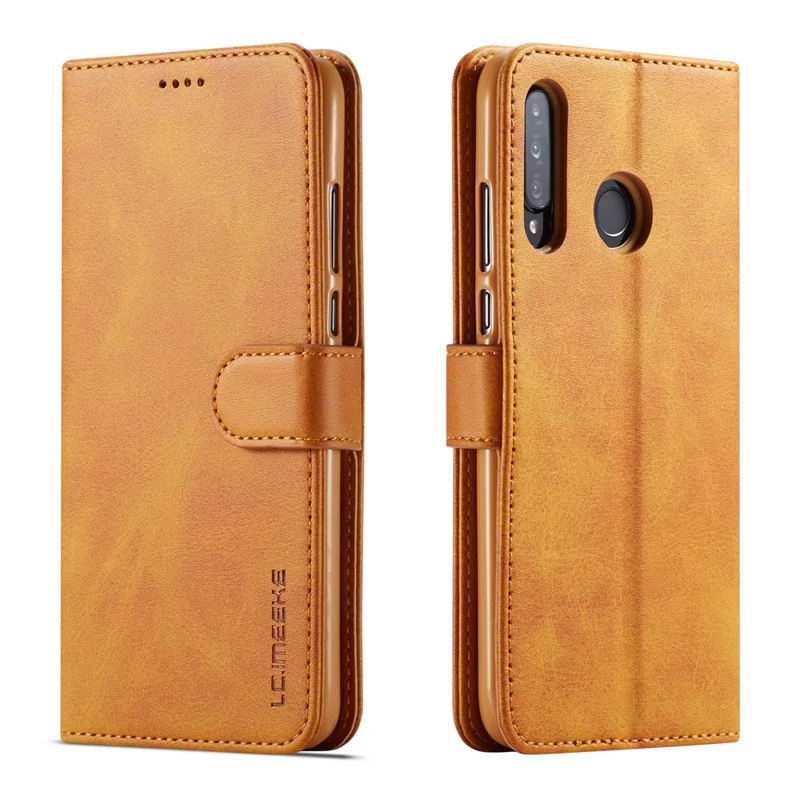LC.IMEEKE Wallet Leather Stand Case for Huawei P30 Lite - Brown