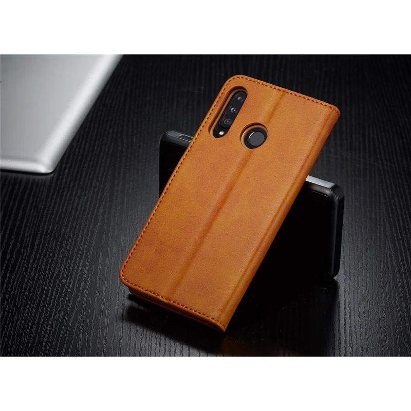 LC.IMEEKE Wallet Leather Stand Case for Huawei P30 Lite - Brown