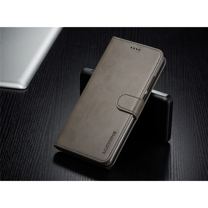 LC.IMEEKE Wallet Leather Stand Case for Huawei P30 Pro Cell Phone Accessory Textured PU Leather Case - Grey