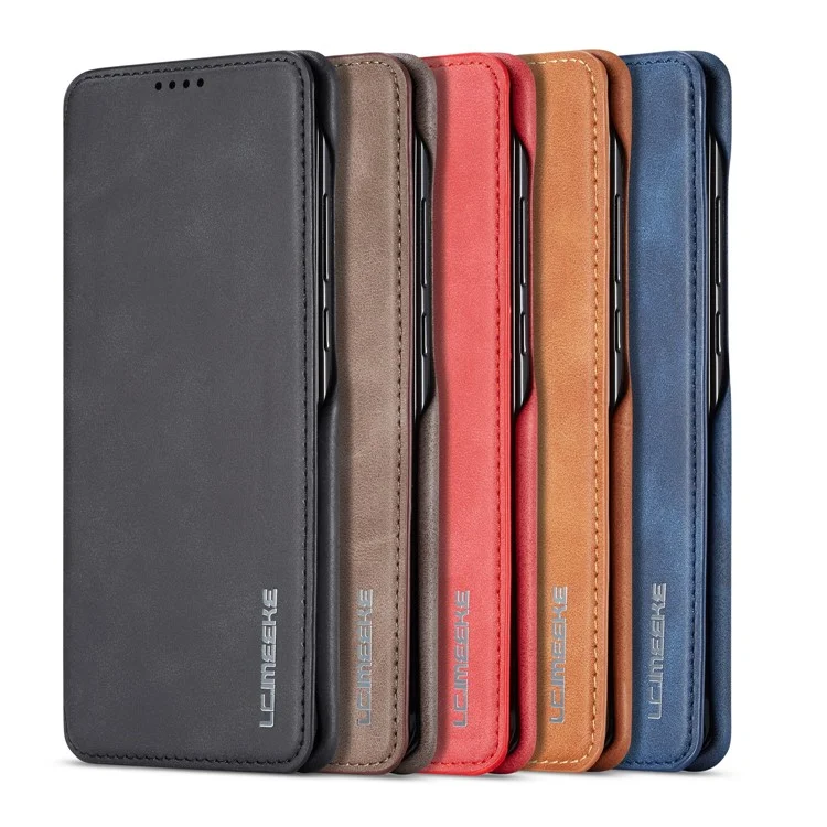 LC.IMEEKE Retro Style Leather Card Holder Case for Huawei P30 Pro - Black